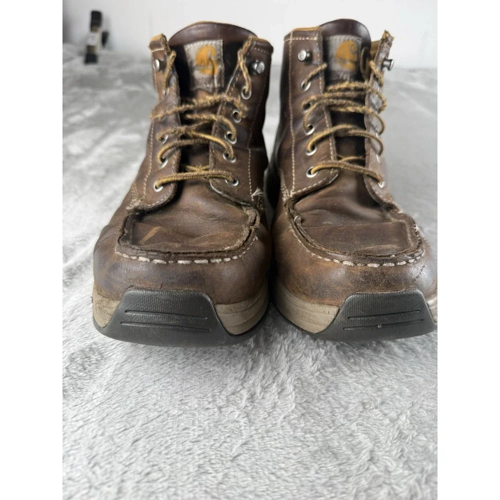 Carhartt Men's Moc Toe Leather Work Boots Brown 6